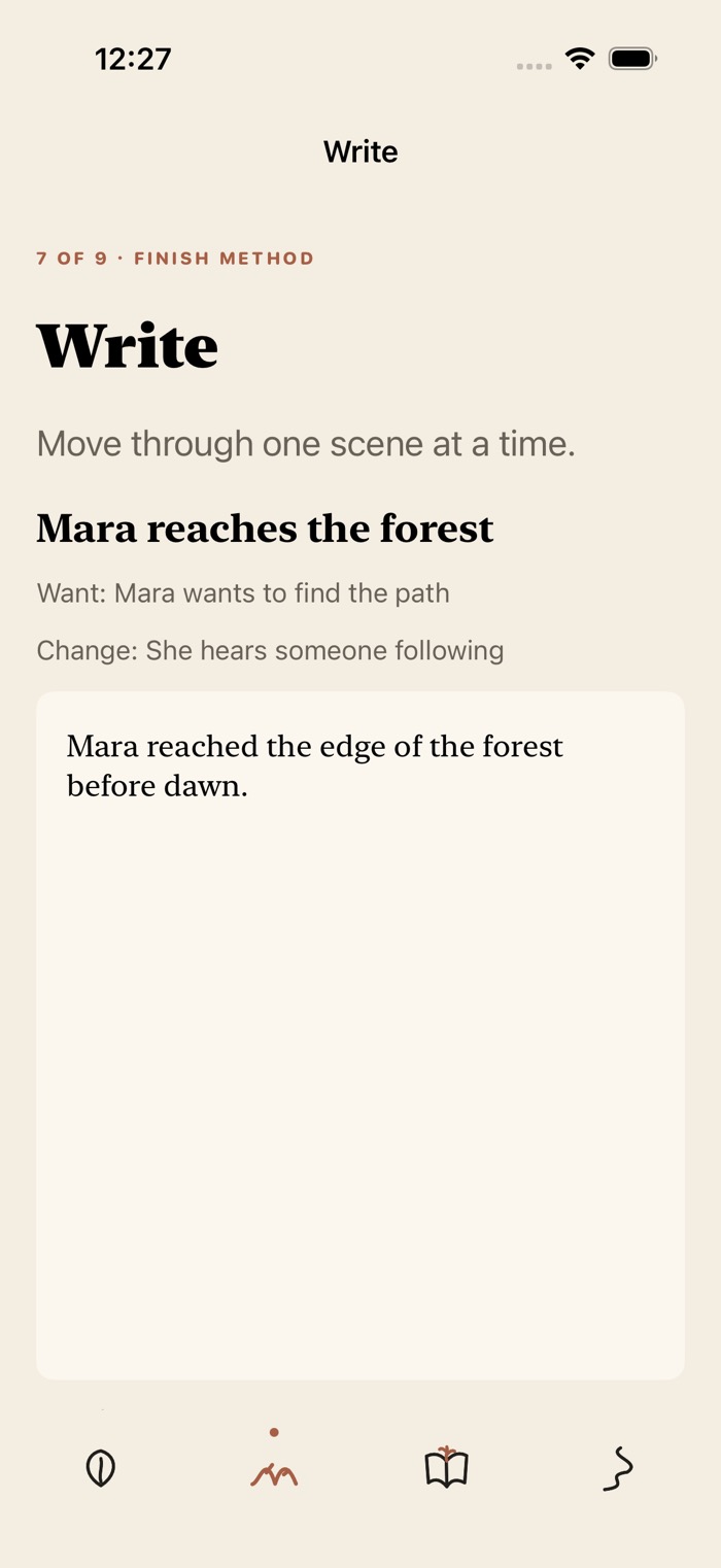 Write a Little scene editor showing the active scene and its intended change